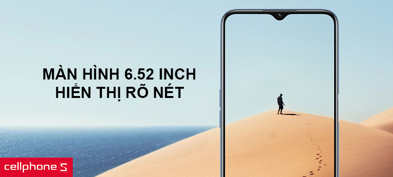 Màn hình lớn 6.52 inch HD+, tấm nền IPS LCD cho trải nghiệm đã hơn