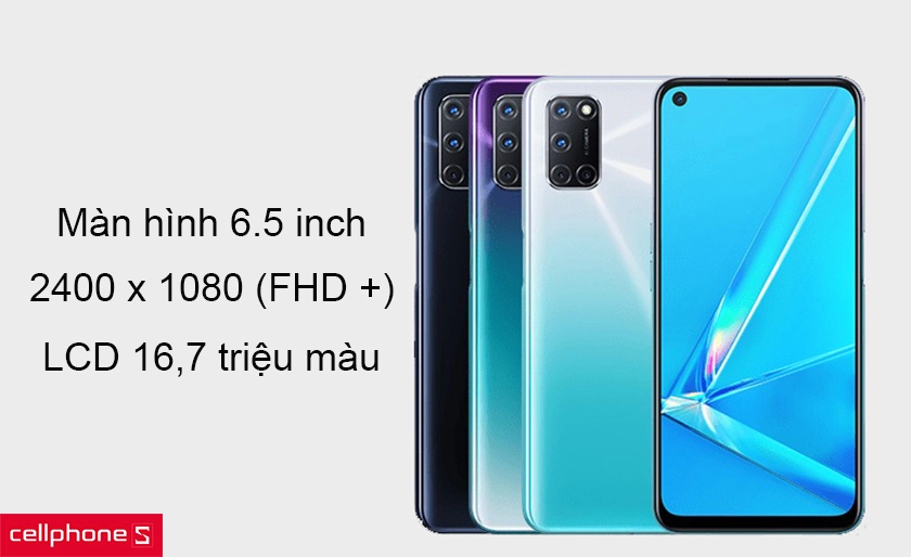 Màn hình siêu tràn viền, tấm nền IPS, độ phân giải FullHD+