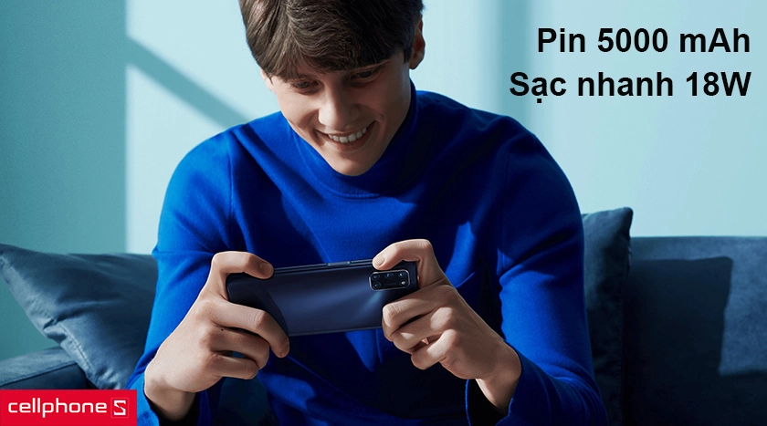 Dung lượng pin khủng lên đến 5000 mAh kết hợp khả năng sạc nhanh 18W