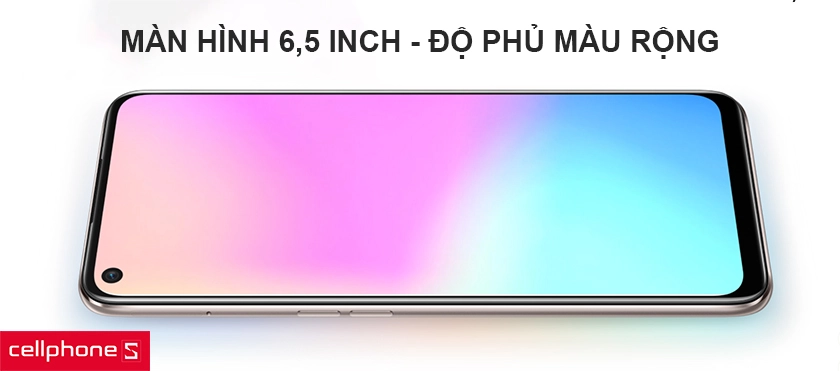 Màn hình 6,5 inch cùng độ phủ màu rộng