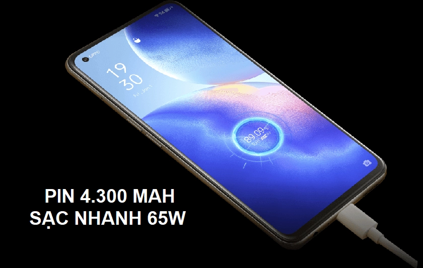 Dung lượng pin 4300mAh cùng với sạc nhanh 65W cho tốc độ sạc ấn tượng