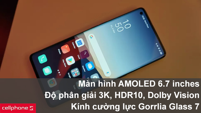 Màn hình 6.7 inches hỗ trợ độ phân giải lên đến 3K