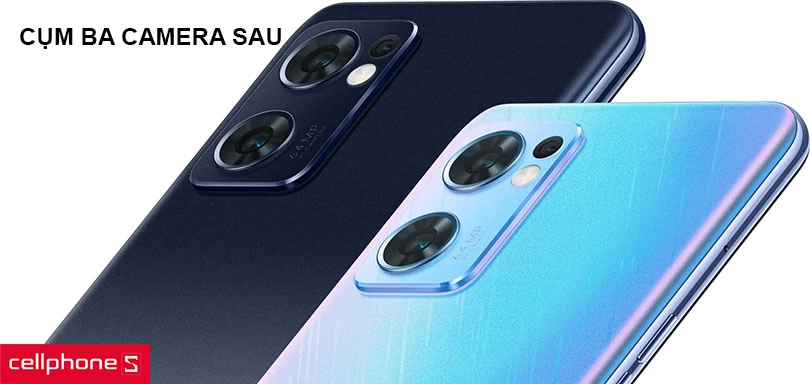 Cụm ba camera sau, chụp ảnh chất lượng với camera chính 64MP