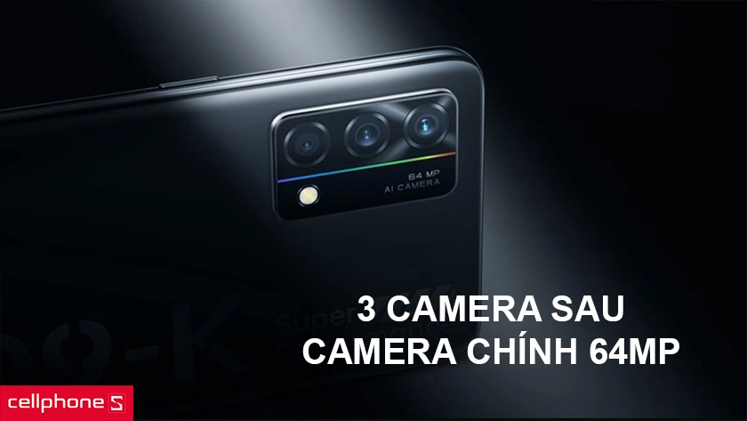 Hệ thống ba camera sau, camera chính 64 MP