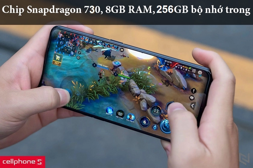 Hiệu năng ổn định với chip Snapdragon 700, 8GB RAM, 128GB bộ nhớ trong
