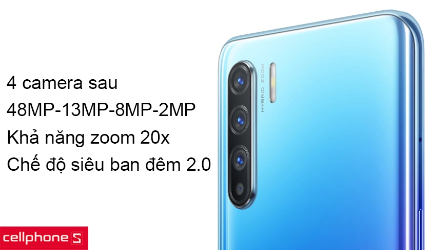Hệ thống 4 camera với độ phân giải khủng 48MP-13MP-8MP-2MP, khả năng zoom đến 20x