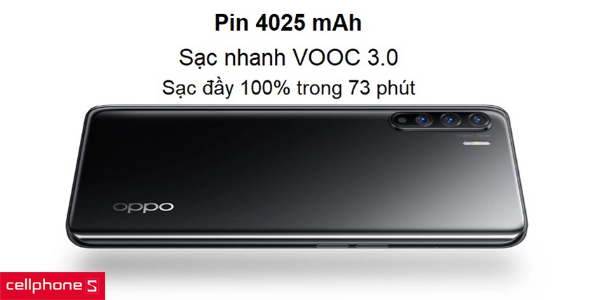 Pin dung lượng lớn 4025mAh hỗ trợ công nghệ sạc nhanh VOOC