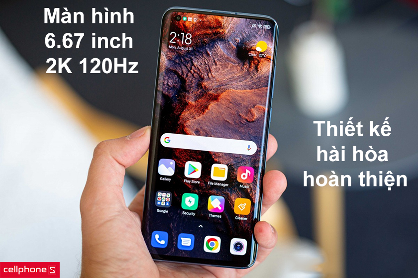 Thiết kế hài hòa hoàn thiện, màn hình 6.67 inch 2K 120Hz