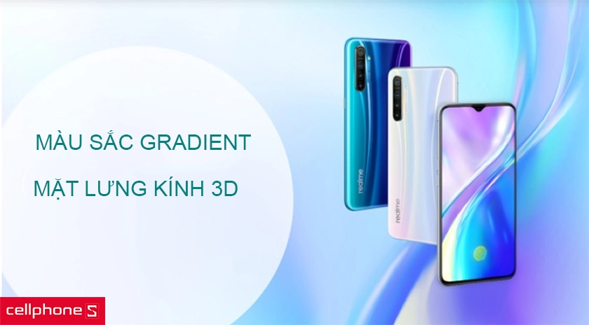 Màu sắc gradient, mặt lưng kính 3D, các góc được bo tròn