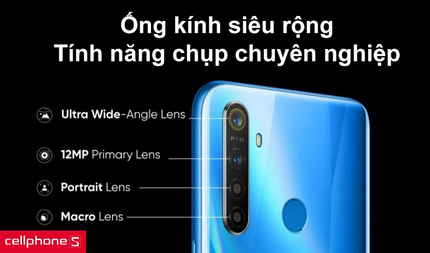 Cụm 4 camera ống kính siêu rộng, tính năng chụp chuyên nghiệp