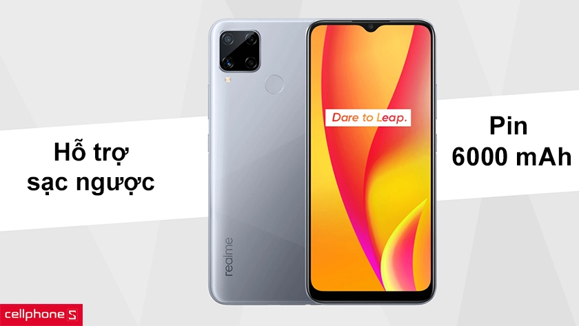 Pin dung lượng lên đến 6000mAh, hỗ trợ sạc ngược với cáp OTG