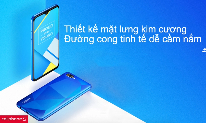 Thiết kế mặt lưng kim cương cùng đường cong tinh tế dễ dàng cầm nắm