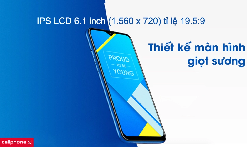 Màn hình IPS LCD 6.1 inch (1.560 x 720) tỉ lệ 19.5:9