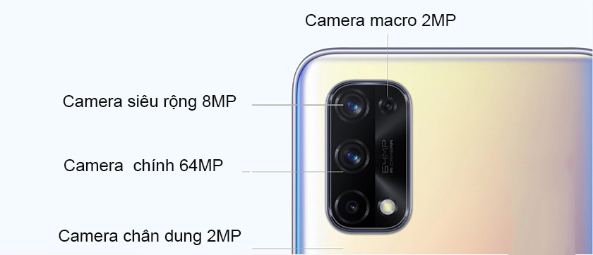 4 camera sau, camera chính 64MP
