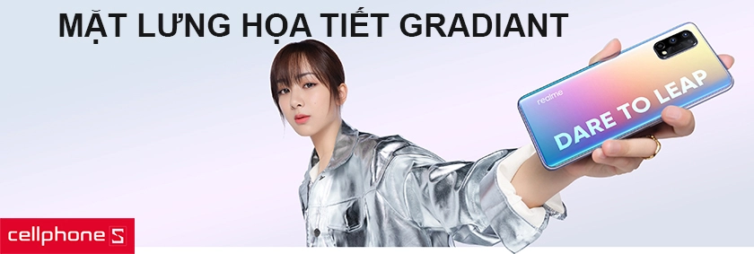 Mặt lưng Realme X7 với họa tiết gradiant bắt mắt