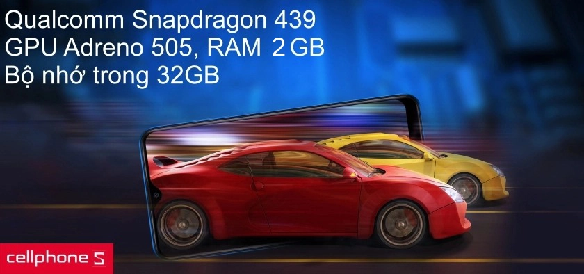 Hiệu năng ổn với chip Qualcomm Snapdragon 439 tám nhân