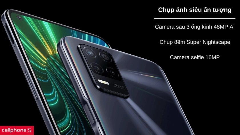 Cụm camera ba ống kính AI chụp ảnh đa năng ấn tượng