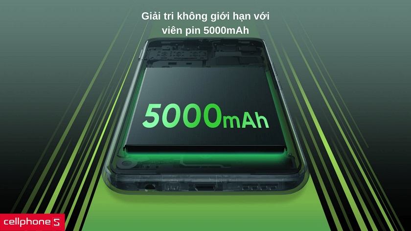 Dung lượng pin "khủng" tận 5000mAh thỏa sức dùng lâu