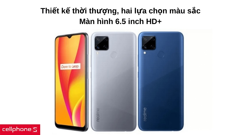Màn hình "giọt nước" 6.5 inch HD+, thiết kế thời thượng