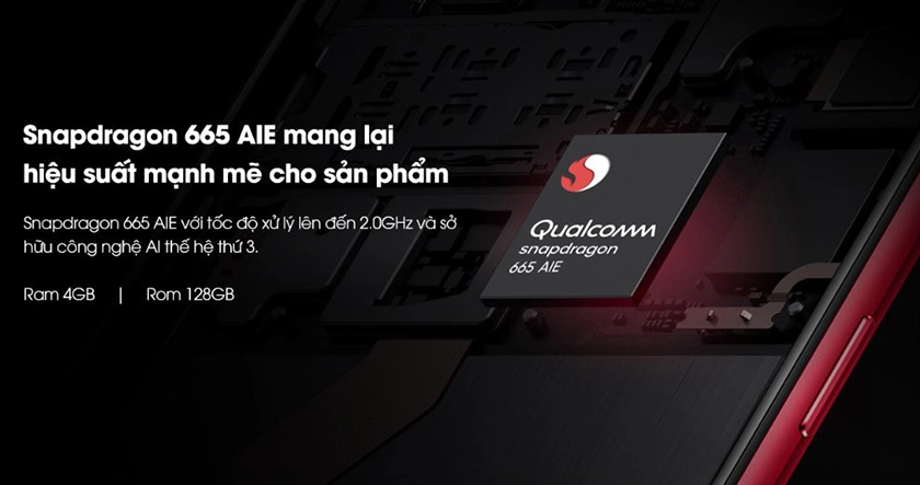 Cấu hình ổn định với chip Snapdragon 665 cùng hệ điều hành ColorOS 6 mượt mà