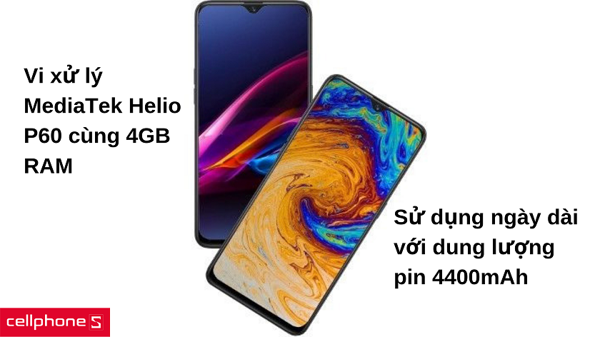 Hiệu năng mạnh mẽ với chip MediaTek, hoạt động dài lâu với viên pin 4400mAh