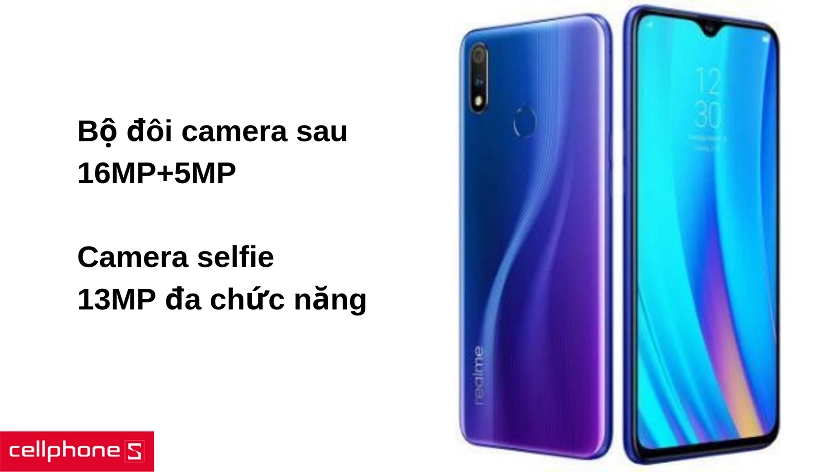 Bộ đôi camera sau 16MP + 5MP sắc nét và camera trước 13MP đẹp mắt