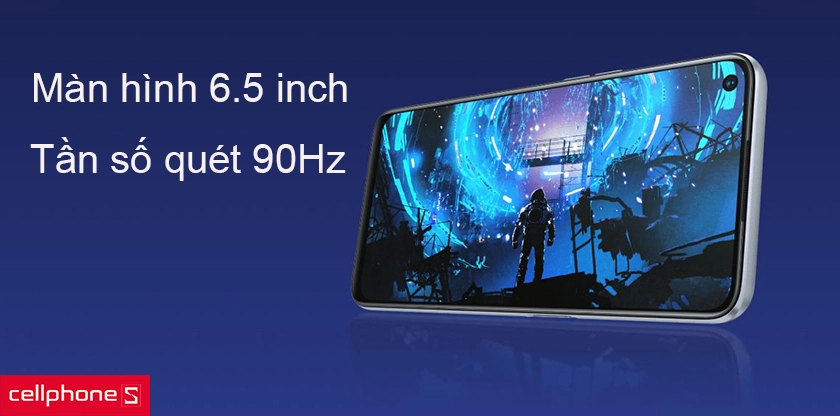 Màn hình đục lỗ tần số 90Hz, kích thước 6.4 inch và độ phân giải Full HD+