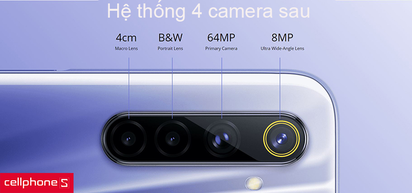 Hệ thống 4 camera sau chụp ảnh góc siêu rộng, siêu cận chuyên nghiệp, sắc nét