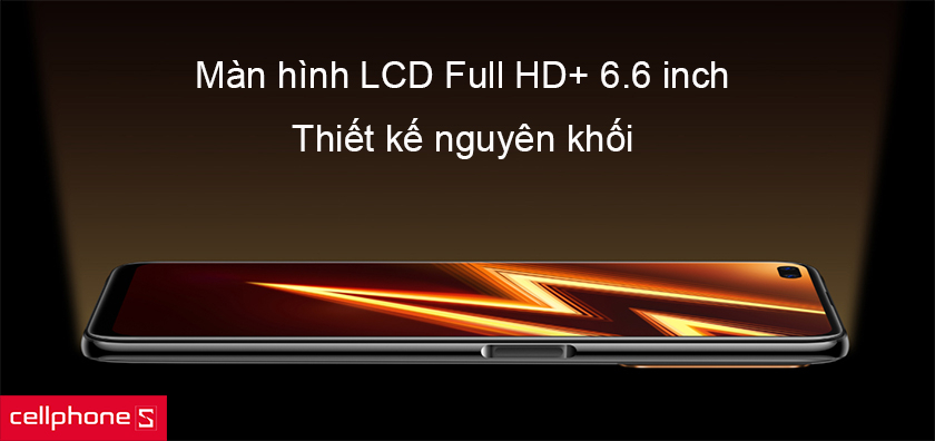 Thiết kế nhựa nguyên khối sang trọng, màn hình lớn 6.4 inch Full HD