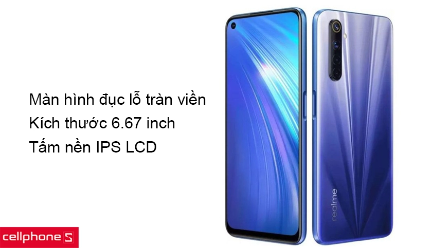 Màn hình đục lỗ 6.67 inch và tấm nền IPS LCD hiển thị sắc nét