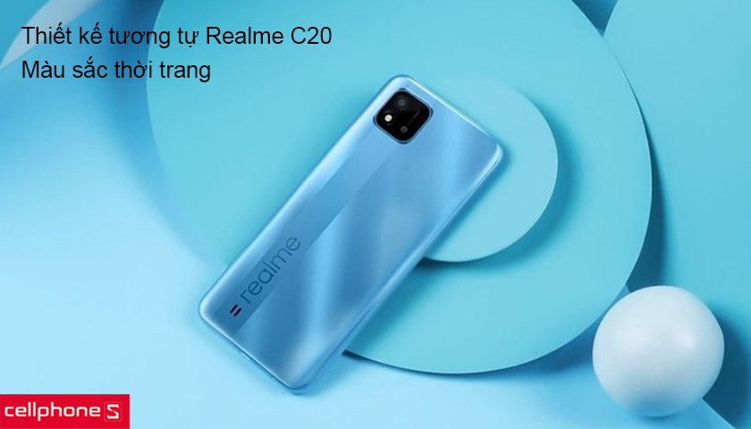 Thiết kế tương tự Realme C20 với 2 màu sắc tinh tế