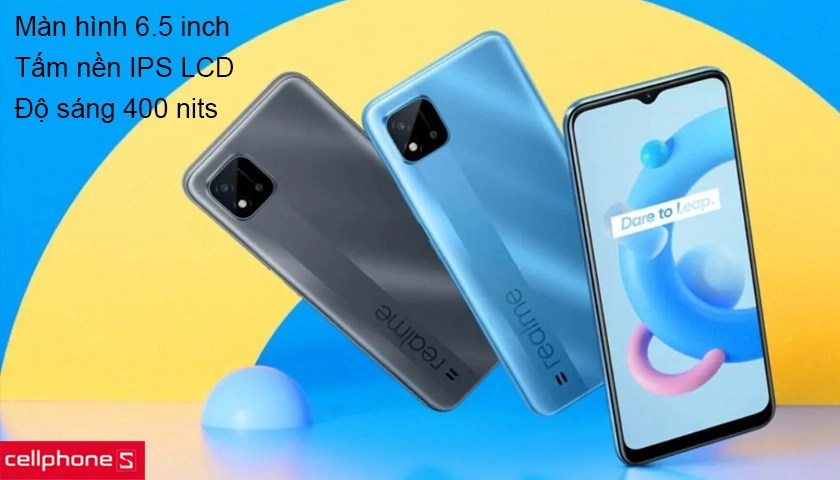 Tấm nền IPS LCD độ sáng 400 nits, kích thước 6.5 inch với hơn 80% diện tích hiển thị