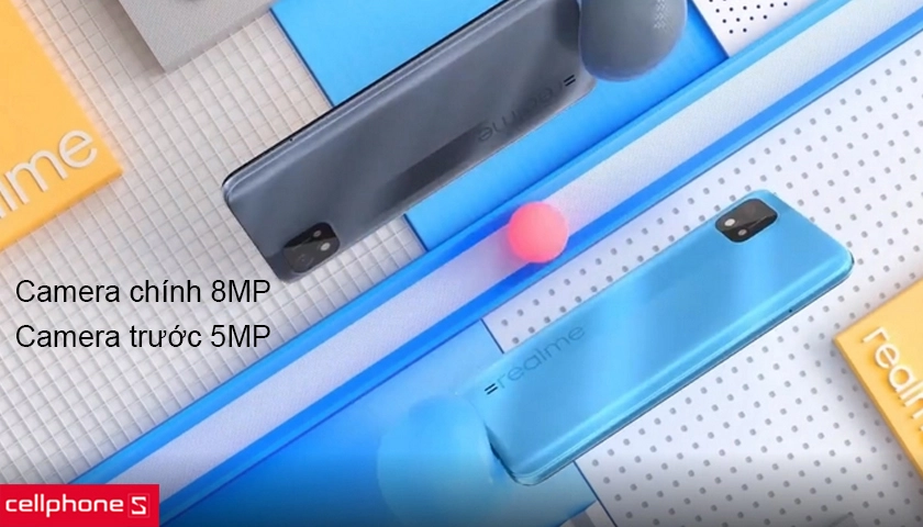 Camera chính 8MP và camera selfie 5MP đáp ứng nhu cầu cơ bản