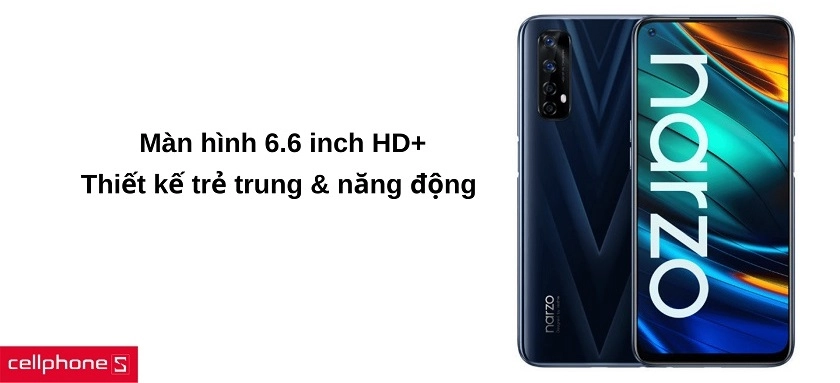 Màn hình "giọt nước" 6.6 inch với kính cường lực tạo cảm giác sang trọng