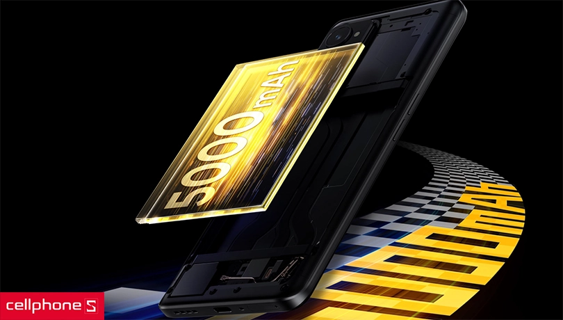 Hoạt động nhiều giờ với viên pin 5000 mah cùng sạc nhanh 80W