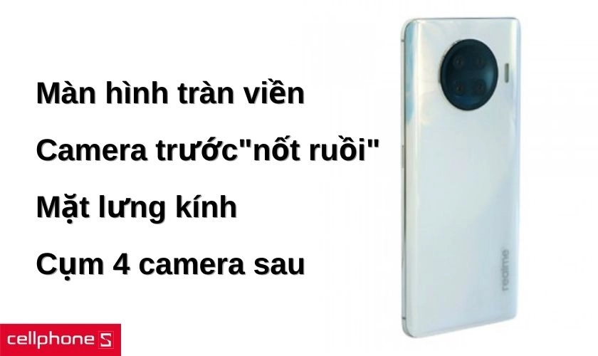 Thiết kế màn hình tràn viền, cạnh bo cong và cụm 4 camera sau