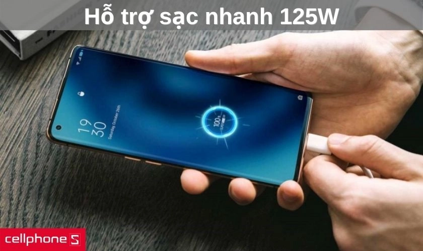 Được trang bị tính năng sạc nhanh lên đến 125W