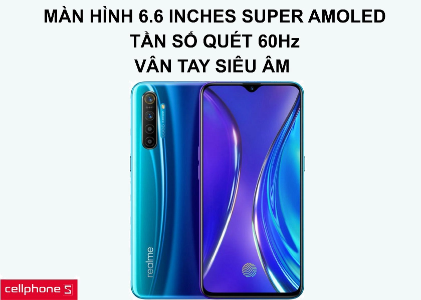 Màn hình Super AMOLED 6.6 inches tần số quét 90Hz cùng vân tay siêu âm