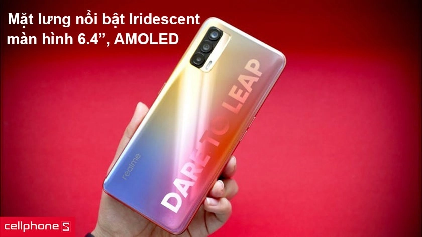 Mặt lưng nổi bật Iridescent, màn hình 6.4 inches, tấm nền AMOLED