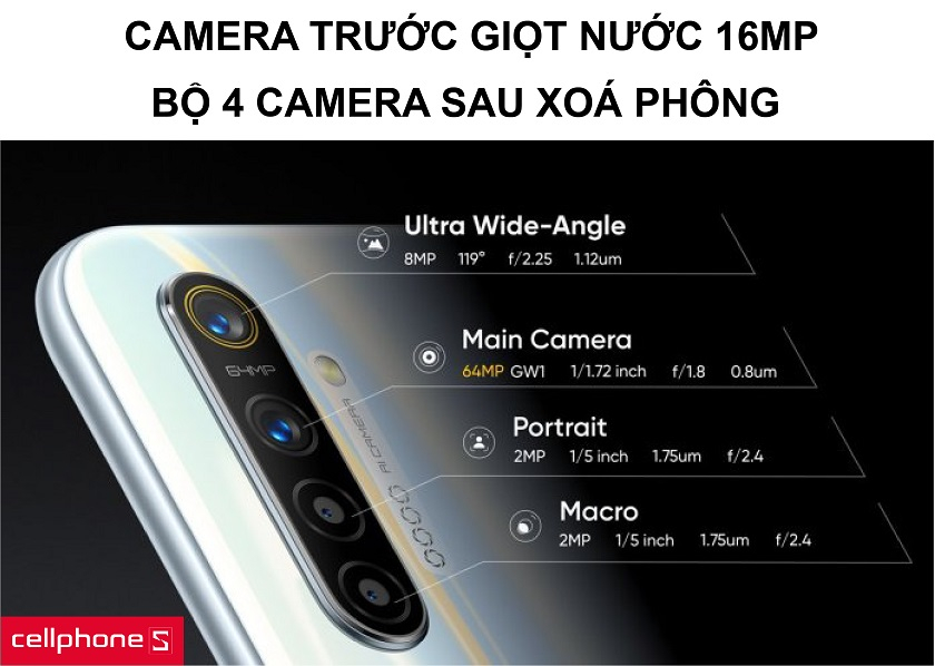 Camera selfie giọt nước 32MP và bộ 4 camera sau xoá phông chuyên nghiệp