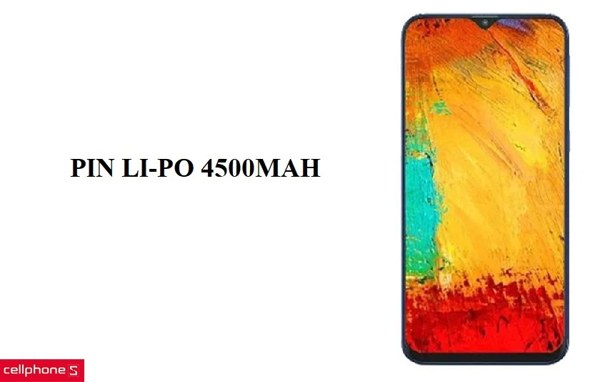 Pin Li-Po 4500mAh cho thời gian sử dụng lớn