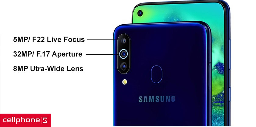 Bộ 3 camera sau 5MP, 8MP, 32MP cho màu sắc chuẩn nhiếp ảnh gia