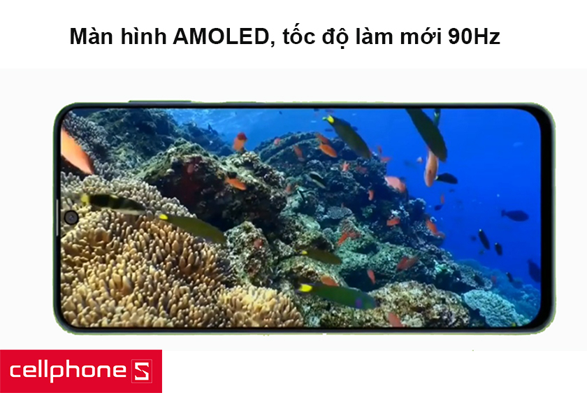 Màn hình AMOLED, tốc độ làm mới 90Hz
