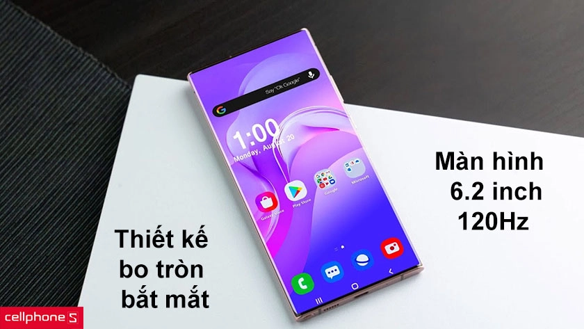 Thiết kế bo tròn bắt mắt, màn hình sắc nét 6,2 inch 120Hz