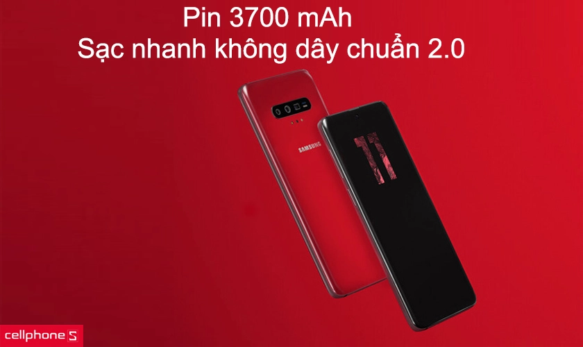 Pin 3700 mAh, hỗ trợ sạc nhanh không dây chuẩn 2.0