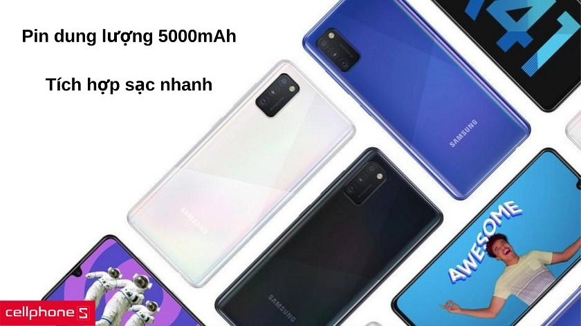 Dung lượng pin "khủng" 5000mAh kèm công nghệ sạc nhanh