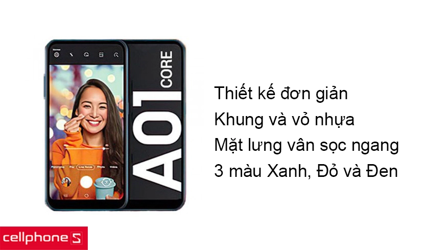 Thiết kế đơn giản với vỏ ngoài bằng nhựa cao cấp, mặt lưng họa tiết vân sọc ngang