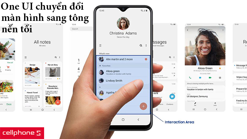 Máy còn được chạy trên hệ điều hành Android với phiên bản 9.0 (Pie) với giao diện One UI 