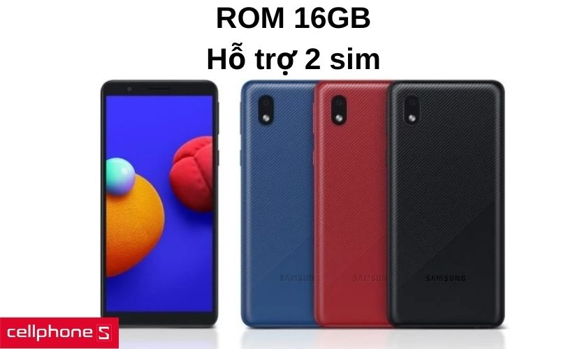 Bộ nhớ trong 16GB, hỗ trợ micro SD 512GB và khả năng sử dụng 2 sim
