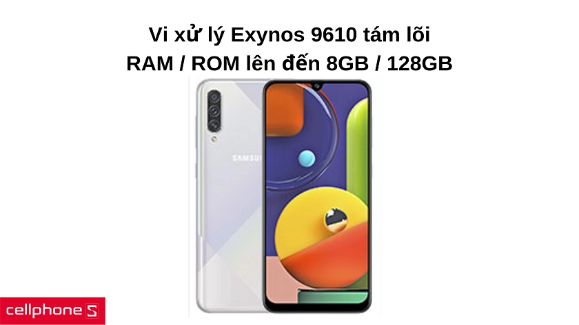 Xử lý đồ họa mượt mà với chip Exynos 9610 và bộ nhớ RAM cao
